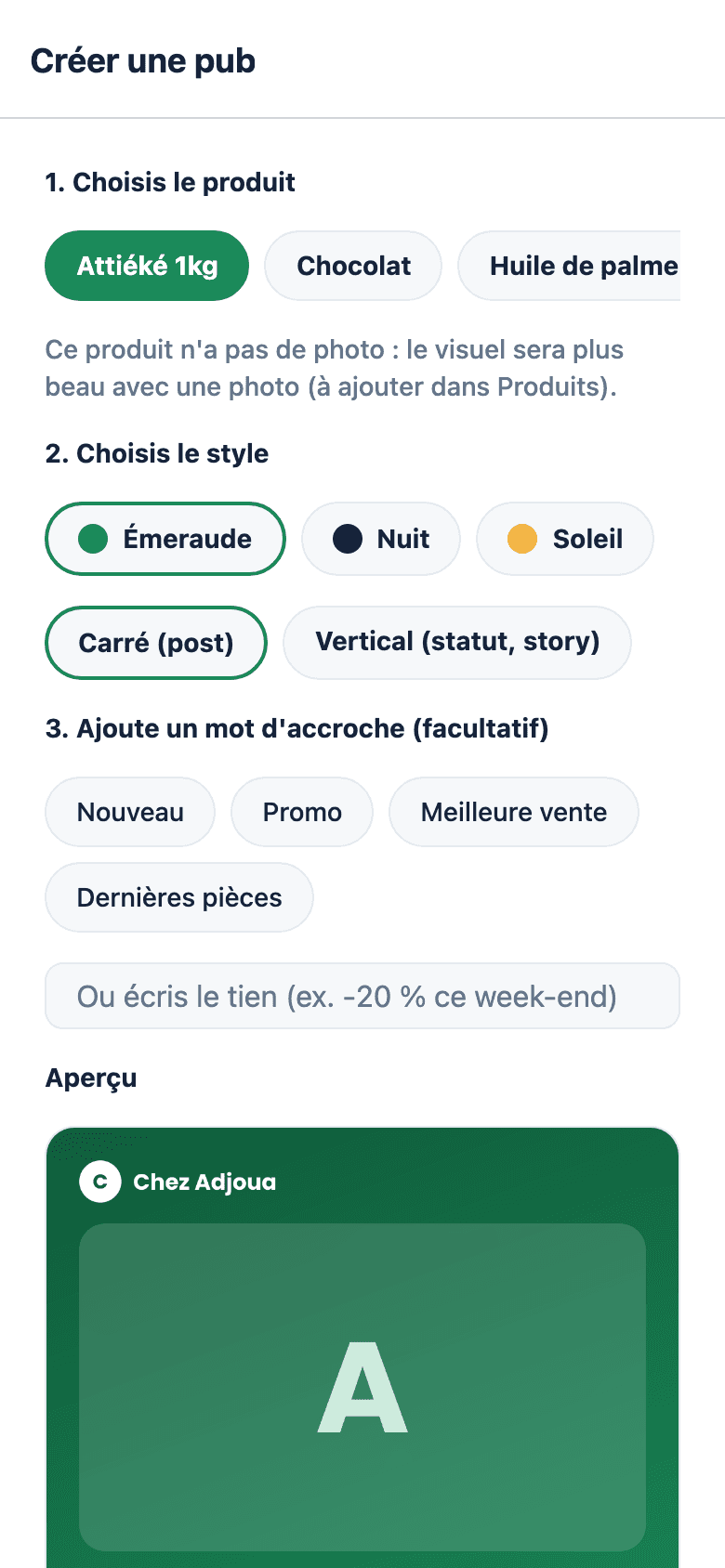 Création d'un visuel publicitaire